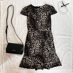 Alice + Olivia Kirby Metallic Cotton-blend Leopard-jacquard Mini Dress